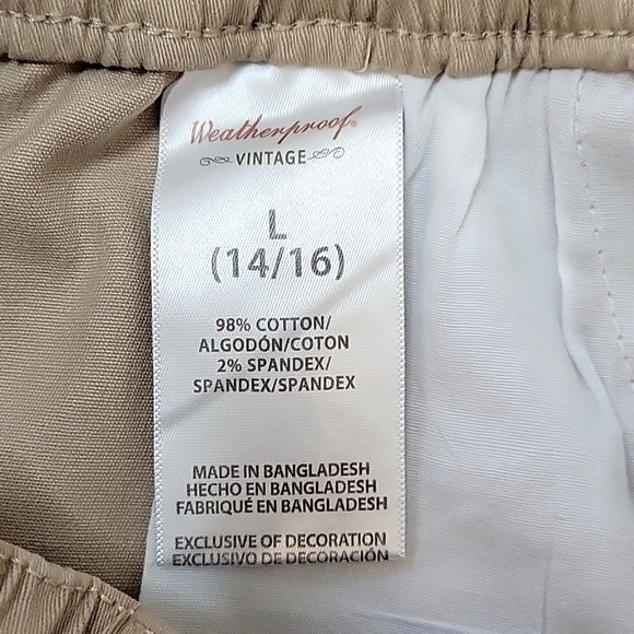 L(14/16) Weatherproof Vintage Boys Cargo Stretch Pull-on Shorts, Khaki, NWOT - Picture 8 of 10